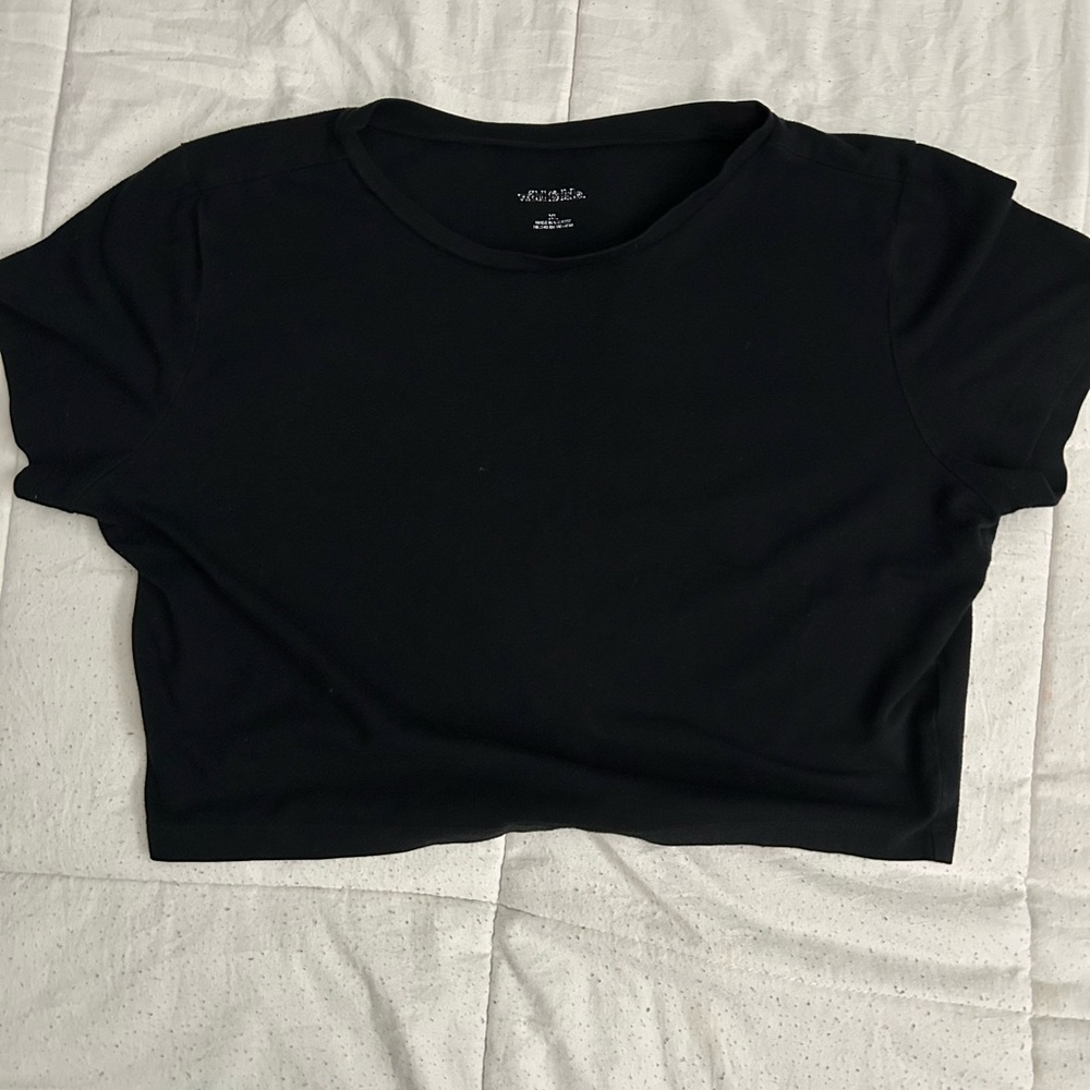 Wild Fable Black Short Sleeve Crop Top